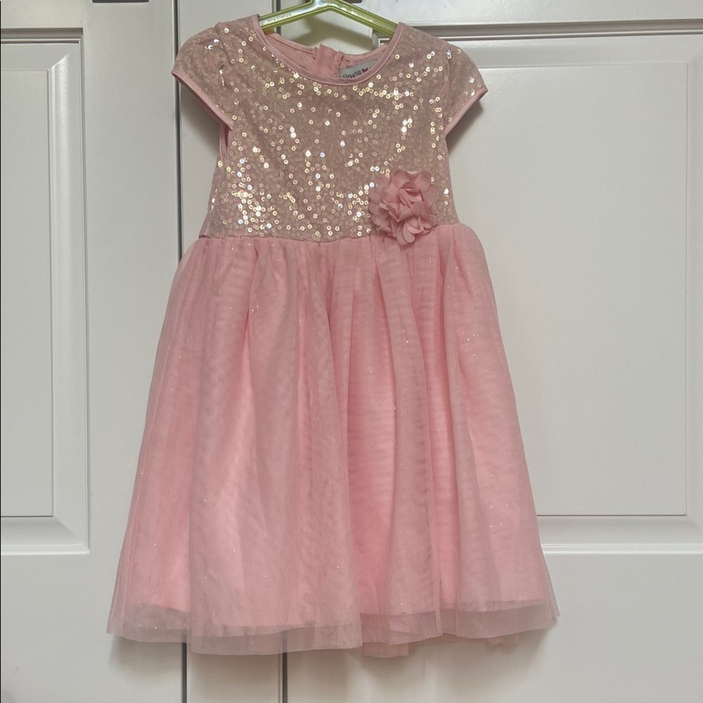 Pink Sequin Kids Dress